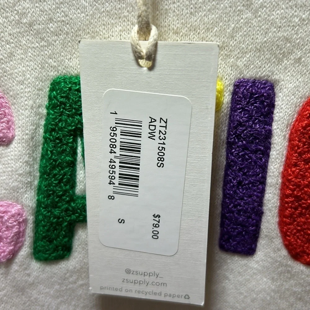 Z Supply Vacation Sweatshirt In Cream Size Small NWT - Picture 6 of 7